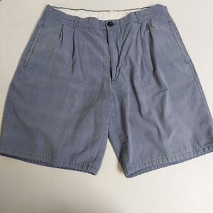 Nike Golf Shorts Blue Men's Size 34 Plaid Golfing Activewear Comfort Front Zip‎